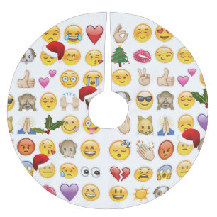 Weihnachtsemojis-Weihnachtsbaumrock Polyester Weihnachtsbaumdecke