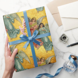 Weihnachtsengel Antik Viktorianisch Gold Luxus Geschenkpapier