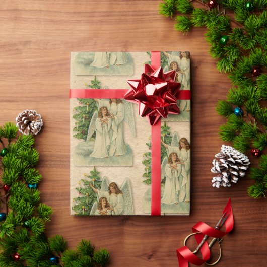Weihnachtsengel Antik Viktorianisches Pergament Ba Geschenkpapier (Feiertagsgeschenk)