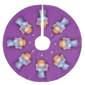 Weihnachtsengel beten lila Weihnachtsbaumrock Polyester Weihnachtsbaumdecke (Vorderseite)