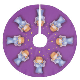 Weihnachtsengel beten lila Weihnachtsbaumrock Polyester Weihnachtsbaumdecke
