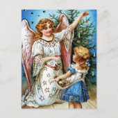 Weihnachtsengel Feiertagspostkarte (Vorderseite)