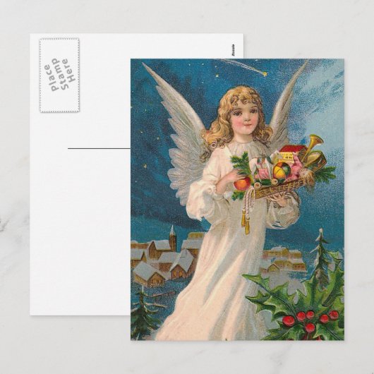 "Weihnachtsengel " Feiertagspostkarte (Vorne/Hinten)