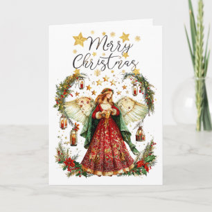 Weihnachtsengel & Frohe Weihnachtsgrußkarte Karte