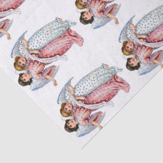 Weihnachtsengel im Rosa und im Blau Seidenpapier (Ausschnitt)