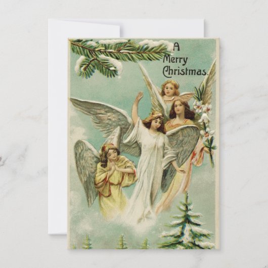 Weihnachtsengel im Vintage-Stil Feiertagskarte (Vorderseite)