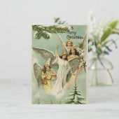 Weihnachtsengel im Vintage-Stil Feiertagskarte (Stehend Vorderseite)