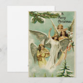Weihnachtsengel im Vintage-Stil Feiertagskarte (Vorne/Hinten)