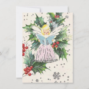 Weihnachtsengel im Vintage-Stil Feiertagskarte