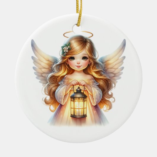 Weihnachtsengel Keramik Ornament (Vorne)
