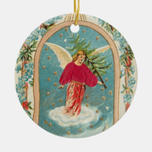 Weihnachtsengel Keramikornament (Vorne)