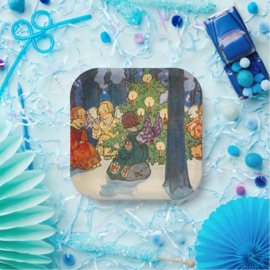 Weihnachtsengel Kunst Pappteller (Party)