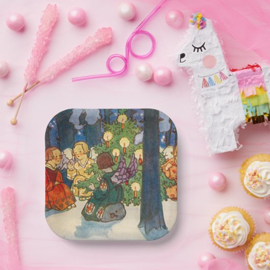 Weihnachtsengel Kunst Pappteller (Party)