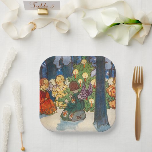 Weihnachtsengel Kunst Pappteller (Hochzeit)