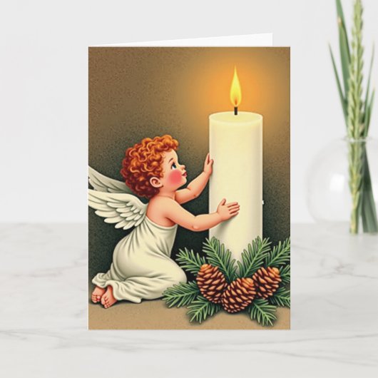 Weihnachtsengel-Lichtkarte Karte (Vorderseite)