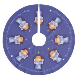 Weihnachtsengel-Mädchen beten blaue Weihnachtsfeie Polyester Weihnachtsbaumdecke