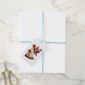 Weihnachtsengel mit festlichen Blumen Geschenkanhänger (Mit Garn)