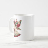 Weihnachtsengel mit festlichen Blumen Kaffeetasse (Vorderseite Links)