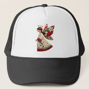 Weihnachtsengel mit festlichen Blumen Truckerkappe