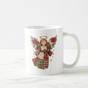 Weihnachtsengel mit goldenen Sternen Kaffeetasse