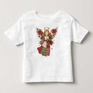 Weihnachtsengel mit goldenen Sternen Kleinkind T-shirt