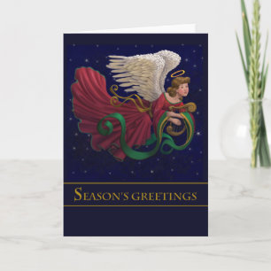 Weihnachtsengel mit Harfen-Gruß-Karte Feiertagskarte