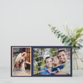 Weihnachtsengel mit Hirsche-Fotokarte Feiertagskarte (Stehend Vorderseite)