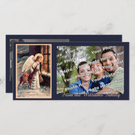 Weihnachtsengel mit Hirsche-Fotokarte Feiertagskarte