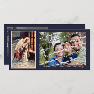 Weihnachtsengel mit Hirsche-Fotokarte Feiertagskarte