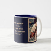 Weihnachtsengel mit Hirsche-Tasse Zweifarbige Tasse (VorderseiteRechts)