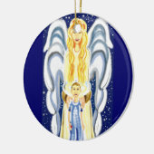 Weihnachtsengel mit Jesus Keramikornament (Links)