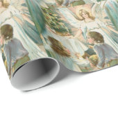 Weihnachtsengel mit Kindern Geschenkpapier (Rolleneckpunkt)