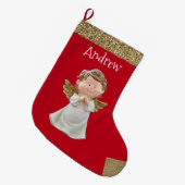 Weihnachtsengel mit Namen Großer Weihnachtsstrumpf (Vorderansicht (hängend))