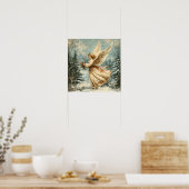Weihnachtsengel mit Stechpalme Poster (Küche)