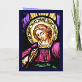 Weihnachtsengel mit Trompete Feiertagskarte (Rückseite)