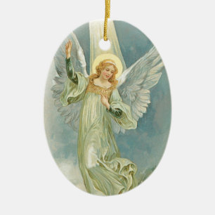 Weihnachtsengel - oval keramikornament