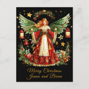 Weihnachtsengel personalisierte Feiertags-Postkart Feiertagspostkarte