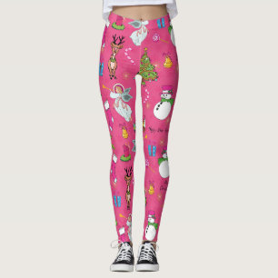 Weihnachtsengel, Reh und Schneemann Leggings
