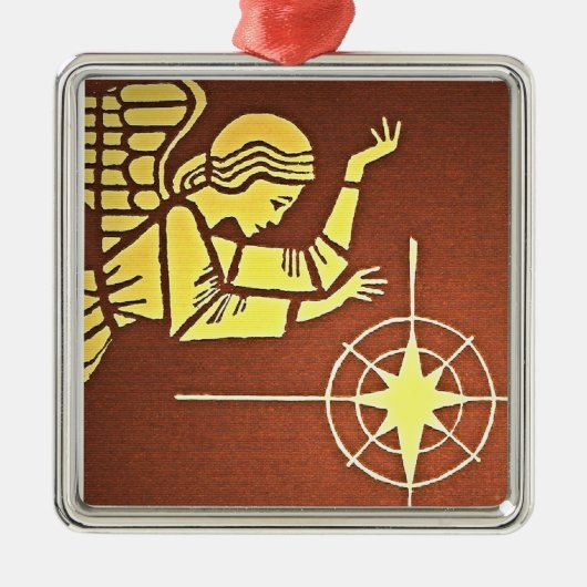 Weihnachtsengel Silbernes Ornament (Vorne)