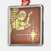 Weihnachtsengel Silbernes Ornament (Links)