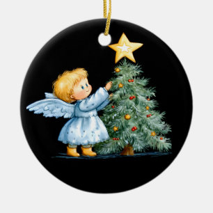 Weihnachtsengel Süß und Herzlich Personalisieren Keramik Ornament