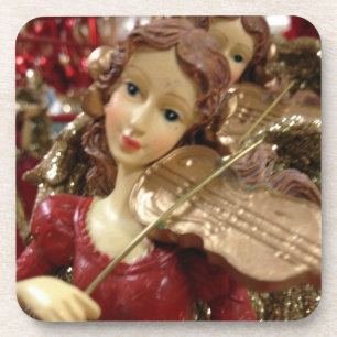 WEIHNACHTSENGEL UND GEIGEN-UNTERSETZER GETRÄNKEUNTERSETZER