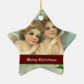 Weihnachtsengel und Heilige Beerenschmuck Keramik Ornament (Vorne)