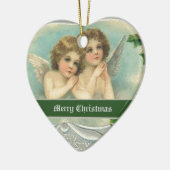 Weihnachtsengel und Heilige Beerenschmuck Keramikornament (Links)