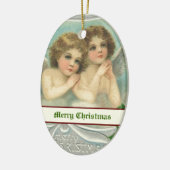 Weihnachtsengel und Heilige Beerenschmuck Keramikornament (Links)