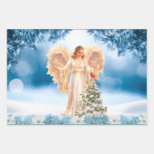 Weihnachtsengel-Verpackungspapier Flachblatt-Set a Geschenkpapier Set (Vorderseite 3)