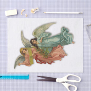 Weihnachtsengel viktorianisch religiös vintage gro seidenpapier