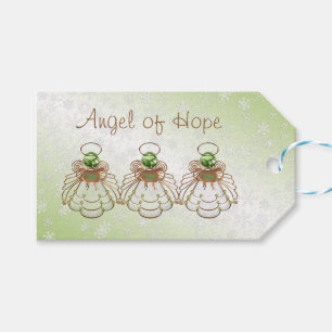 WeihnachtsEngel von Hope Bronze/Green "To:  Von:" Geschenkanhänger