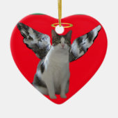 Weihnachtsengels-Miezekatze-Verzierung Keramikornament (Vorne)