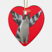 Weihnachtsengels-Miezekatze-Verzierung Keramikornament (Links)